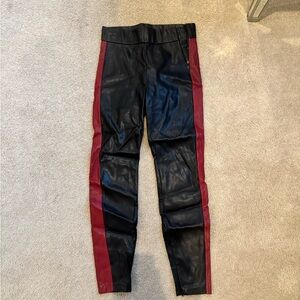 Zara black and red faux leather pants